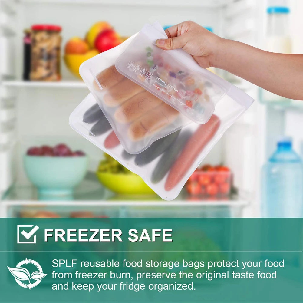 Silicone Food Storage Containers Leakproof Containers Reusable Stand up Zip Shut Bag Cup Fresh Bag Food Storage Bag Fresh Wrap