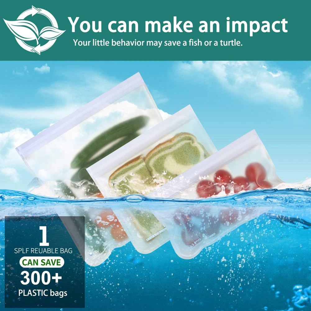 Silicone Food Storage Containers Leakproof Containers Reusable Stand up Zip Shut Bag Cup Fresh Bag Food Storage Bag Fresh Wrap