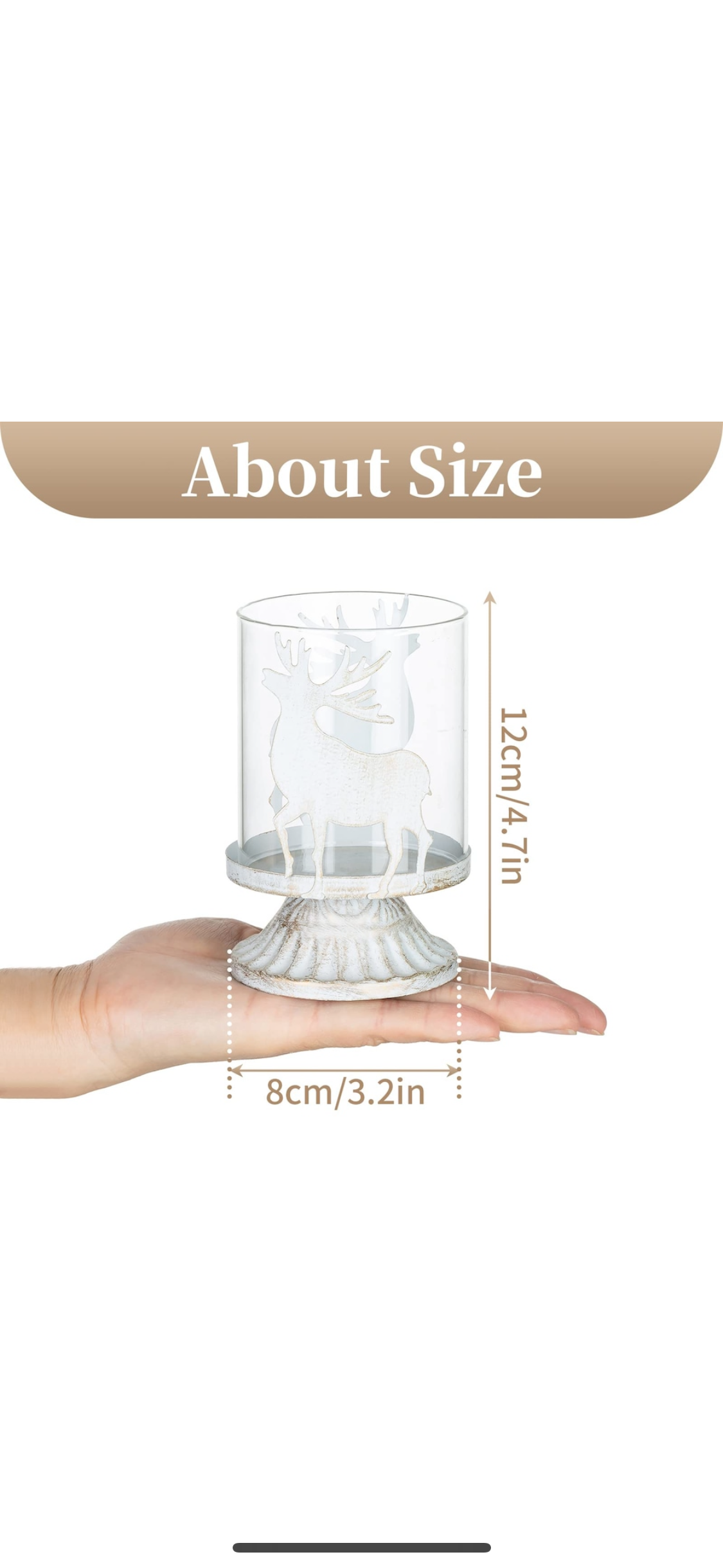 Set 2 x Suporturi de lumanari metalice albe