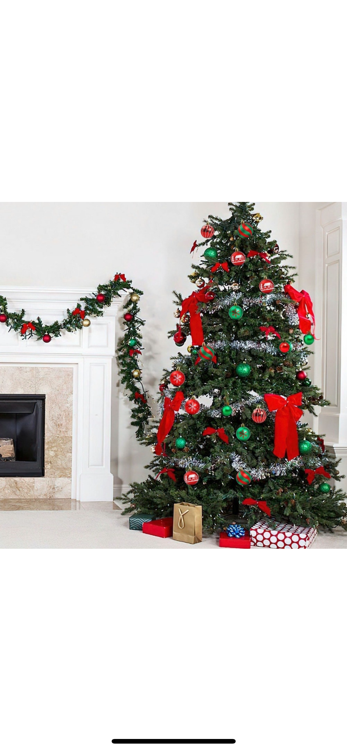 Set globuri brad Craciun, Xinxu, 44 Pieses, decorative, nunti, aniversari, Rosu/Verde