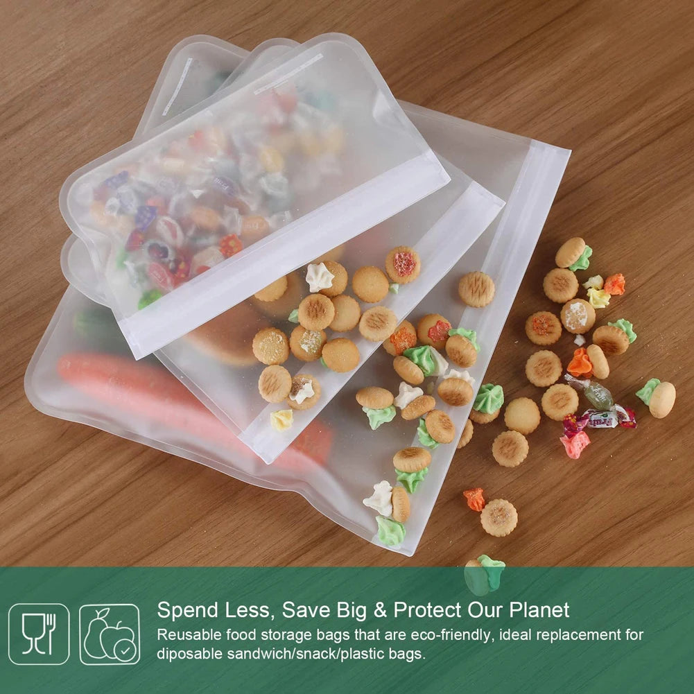 Silicone Food Storage Containers Leakproof Containers Reusable Stand up Zip Shut Bag Cup Fresh Bag Food Storage Bag Fresh Wrap