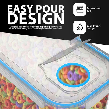 4 X CEREAL CONTAINERS AIRTIGHT SEAL FOOD STORAGE KITCHEN ACCESSORIES DISPENSER