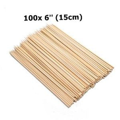Bamboo Skewers Wooden BBQ Kebab Fruit Chocolate Fountain Stick Party Buffet Food