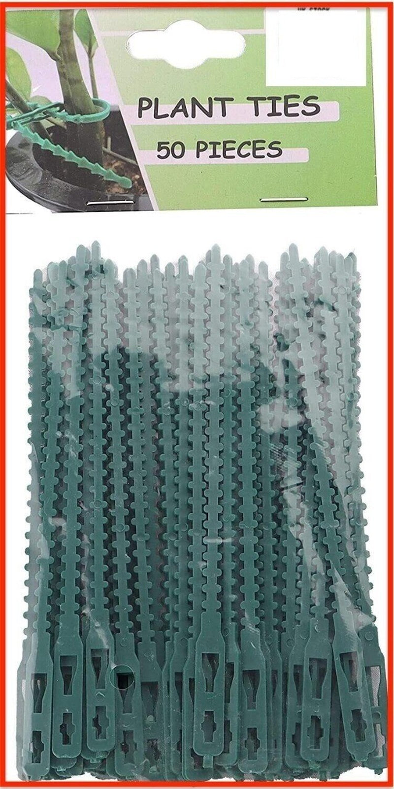 50 Pcs Adjustable Green Plant Ties,Plastic Cable Ties, Flexible Plant Support