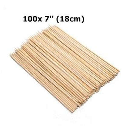 Bamboo Skewers Wooden BBQ Kebab Fruit Chocolate Fountain Stick Party Buffet Food