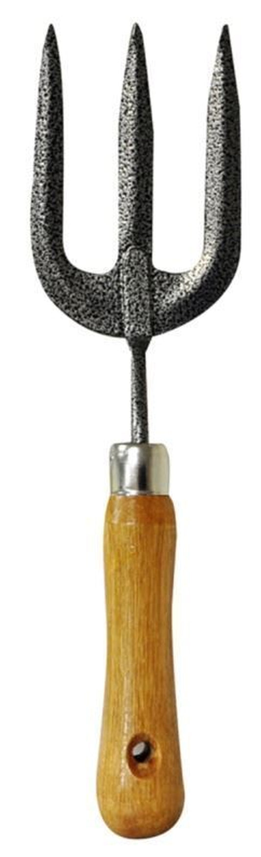 Wooden Handle Garden Fork Gardening Tools Weeding Potting Hand Held Steel Home