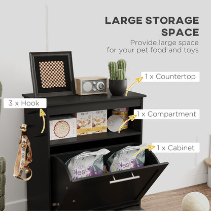 Pawhut Pet Feeder Station, Dog Cat Food Storage Feeding Station, Food Cabinet