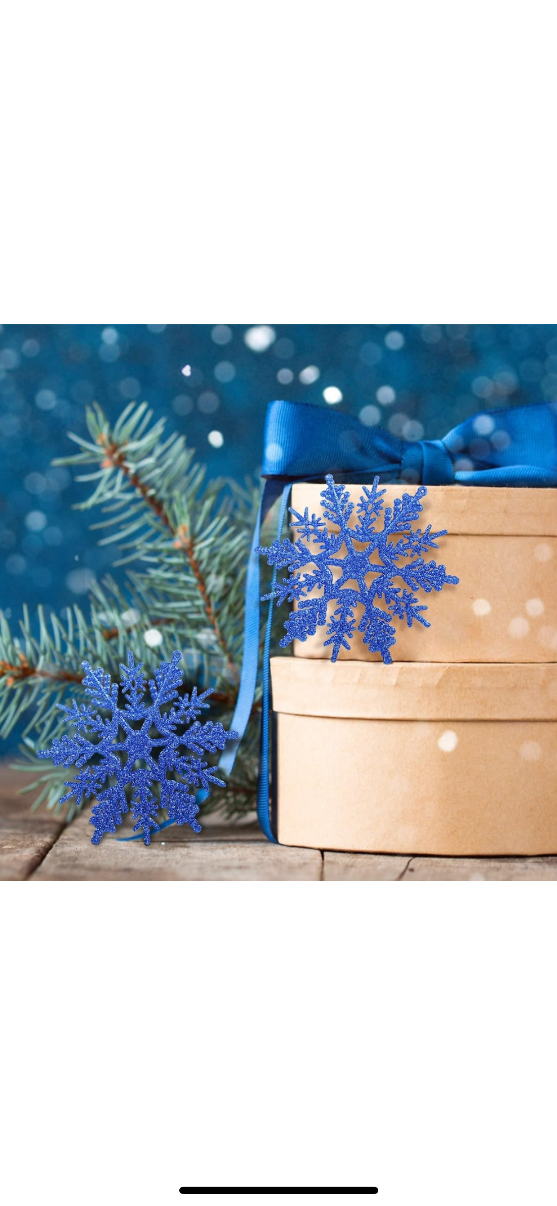 Set 5 decoratiuni, fulgi de nea, pentru bradul de Craciun, 10 cm, Albastru