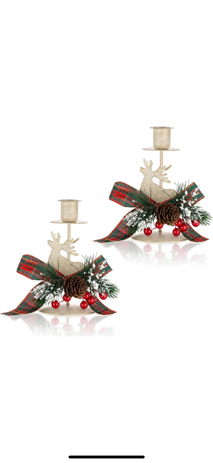 Suporti de lumanari din metal, Reni set 2 bucati 15 cm