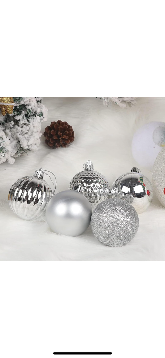 Set 24 globuri argintii