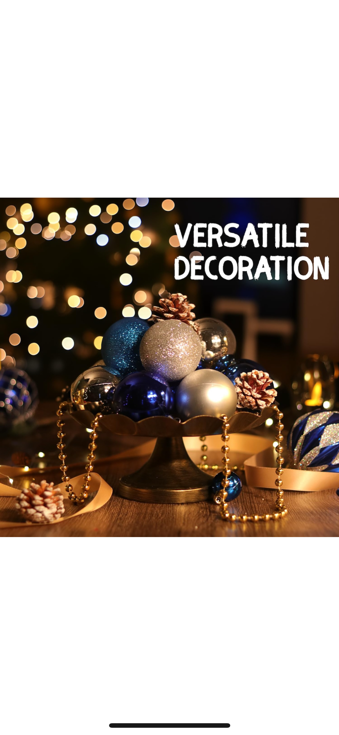 Set 24 globuri de Craciun, plastic, 3x3x3cm, albastru