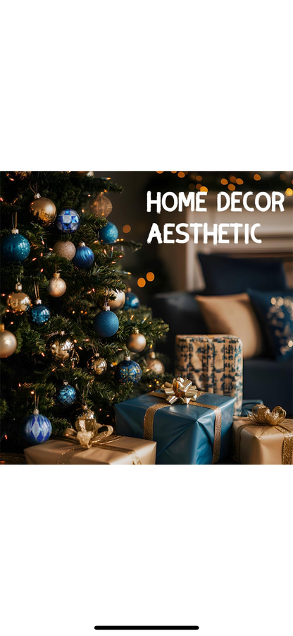 Set 24 globuri de Craciun, plastic, 3x3x3cm, albastru