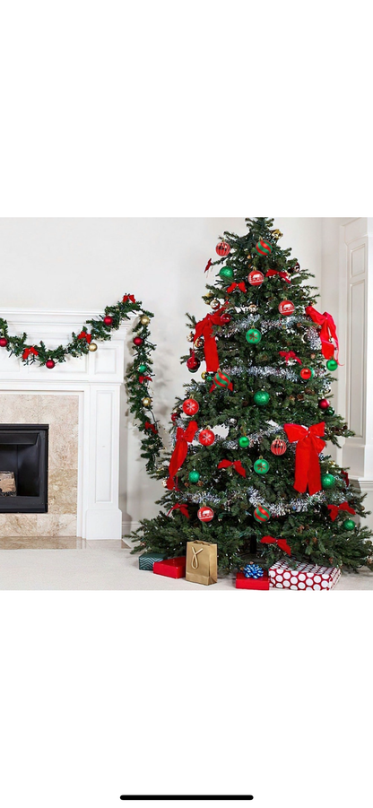 Set globuri brad Craciun, Xinxu, 44 Pieses, decorative, nunti, aniversari, Rosu/Verde