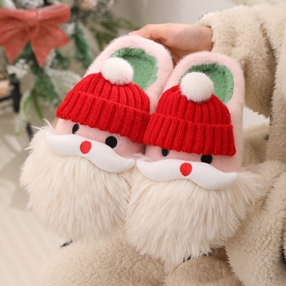 Santa Claus Home Slippers Winter Warm Shoes For Women