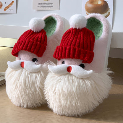 Santa Claus Home Slippers Winter Warm Shoes For Women