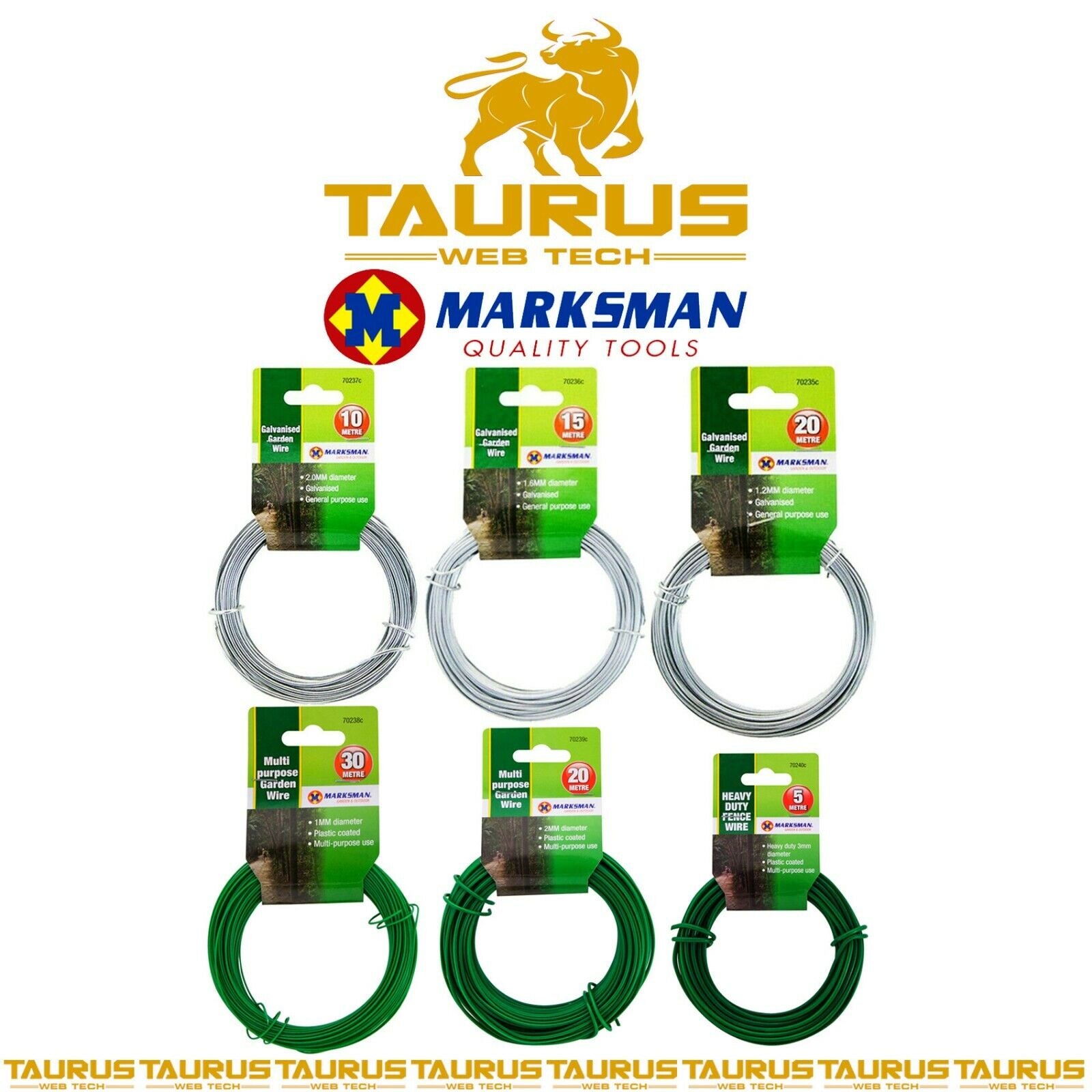 20 X Meter Garden Wire Galvanised Green Plant Tie Thick Thin Metal Line Twist UK