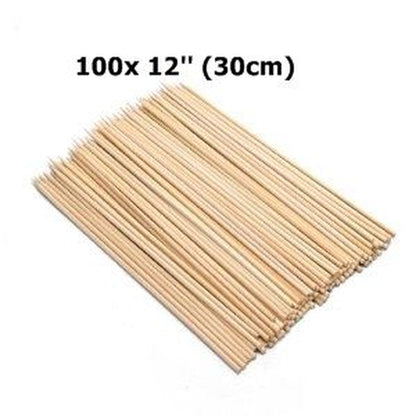 Bamboo Skewers Wooden BBQ Kebab Fruit Chocolate Fountain Stick Party Buffet Food