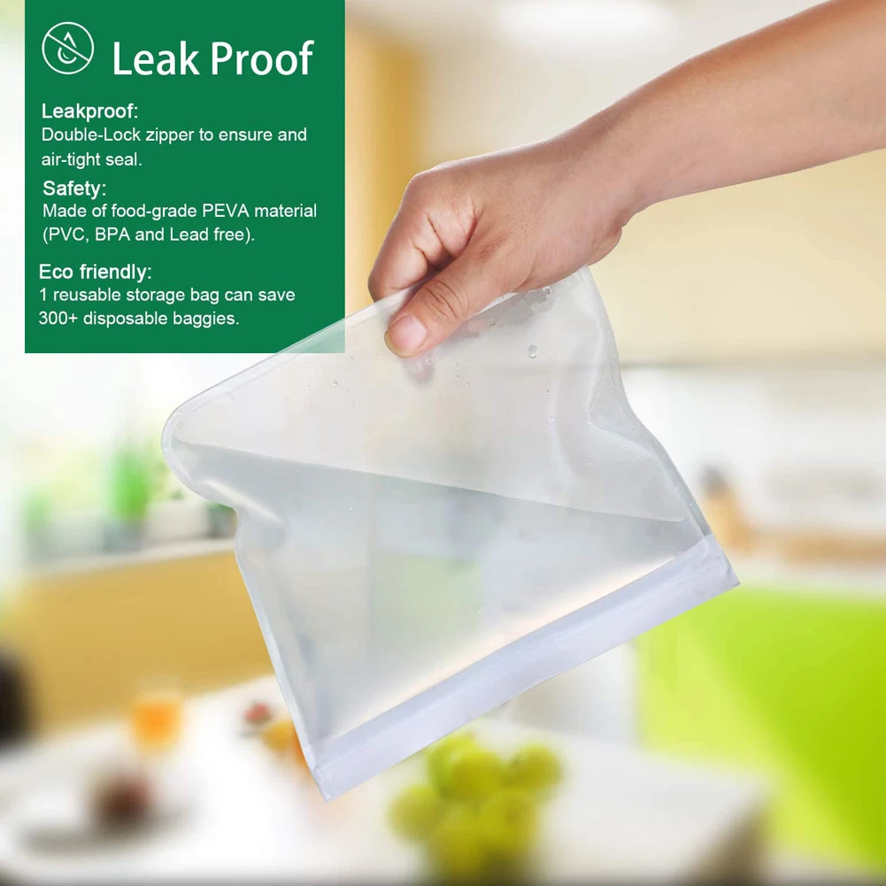 Silicone Food Storage Containers Leakproof Containers Reusable Stand up Zip Shut Bag Cup Fresh Bag Food Storage Bag Fresh Wrap